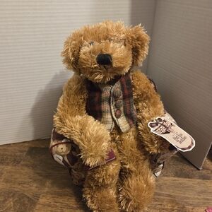 Acon Vintage Hatbox Collectible Grandpa Teddy With Couch Plush